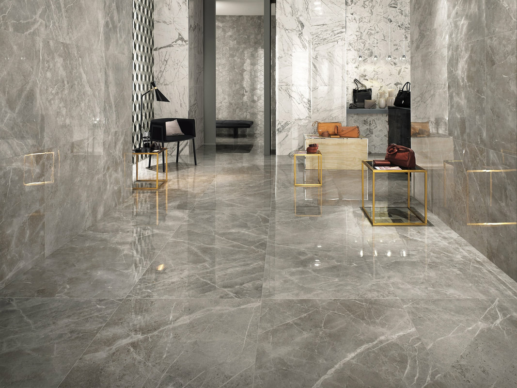 6012 Grey Marble with White Vein Porcelain Tile - GOLD COAST TILE STORE